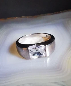 Ring Silber 925 CZ Zirkonia modern klar präsent 21mm 5,5g Vorsteckring edel - Bild 1 von 8
