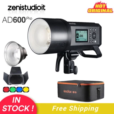 US Godox AD600Pro TTL HSS Outdoor Flash Strobe Light+Barndoor+Carry Case Kit - Image 1 of 4