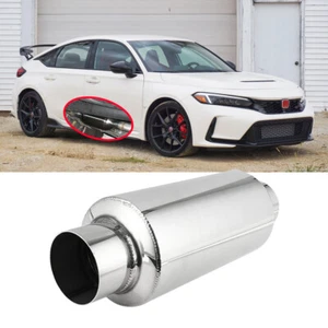 2.5" OD/ID x 12" Exhaust Muffler Resonators Deep Sound For Honda Civic 1.5L 2.0L - Picture 1 of 11