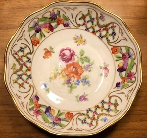 Vintage US Zone Schumann Germany Kaiserin Dresden Blumen Brot & Butter Teller L Rose - Bild 1 von 3