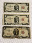 3 Original $2 Dollar Bills 1953 Series (2) 1953 A Series (`1)