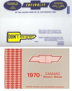 Camaro/SS/Z28 1970 70 MANUAL DEL PROPIETARIO Y CUBIERTA - Imagen 1 de 1