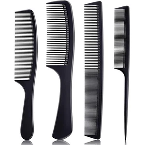 4 Stück Kämme für Frauen und Mann, Premium Schwarz Kohlefaser Haarkamm Set für T - Bild 1 von 7