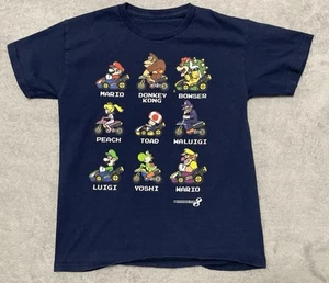 Mario Kart 8 Characters T Shirt Youth S 7-8 Blue Short Sleeve Video Game - Picture 1 of 8