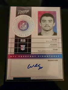 2024 Prestige Will Shipley RC NFL Passport Signatures On Card Auto Rookie Eagles - Picture 1 of 3