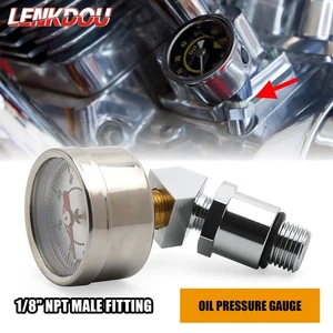 Manómetro de presión de aceite y accesorios adaptadores para Harley Shovelhead Big Twin EVO 1970-99 - Imagen 1 de 10