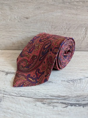 Nina Ricci Париж винтажный мужской классический шелковый галстук пейсли - Изображение 1 из 4