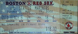 Ichiro Record Fastest to #300 MLB Hits Red Sox Mariners Ticket Stub 5/19/2002 - Picture 1 of 2