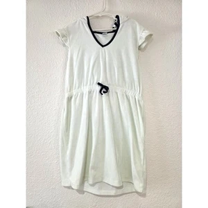 Janie and Jack Girls Size 10 Hooded Swim Cover-Up Mint & Navy Terrycloth - Picture 1 of 7