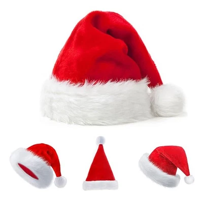 ZREE Weihnachtsmütze Nikolausmütze Weihnachtsmann Mütze Rote Santa Mütze Erwachsene
