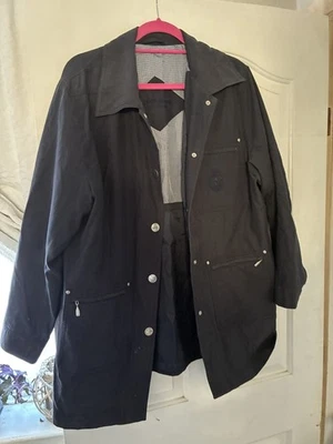 Gerry Weber Designer Ladies Coat / Jacket Navy Blue  Size 14 peach-skin feel  - Image 1 of 4