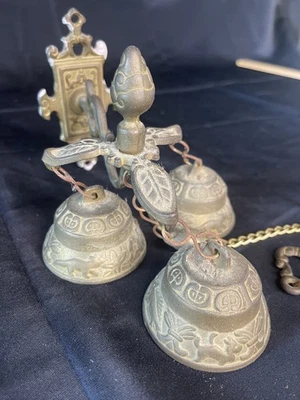 Vintage Brass Doorbell with Chain, 055-P - Image 1 of 2