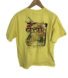 Vintage Y2K The Geysers Fire 2004 Graphic Yellow T Shirt Size Large - Picture 1 of 6