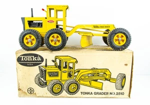 Vintage Tonka Road Grader Yellow 2510 w/ Original Box - Picture 1 of 5