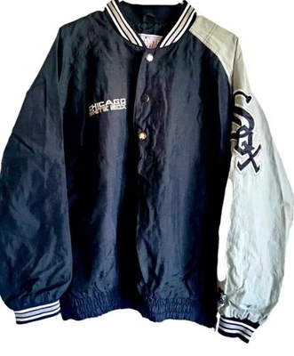 Vintage Chicago WHITE SOX Starter Bomber jacket Black & Gray Mens Small - Image 1 of 4
