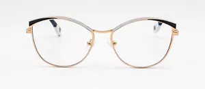Valentini 8326 Rose Gold Semi Cat Eye Eyeglasses Frames 55-17-140 - Picture 1 of 6