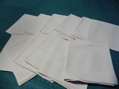  VINTAGE12 SERVIETTES DE TABLE SAUMON TERGAL 57 x 57 cm - Photo 1/4