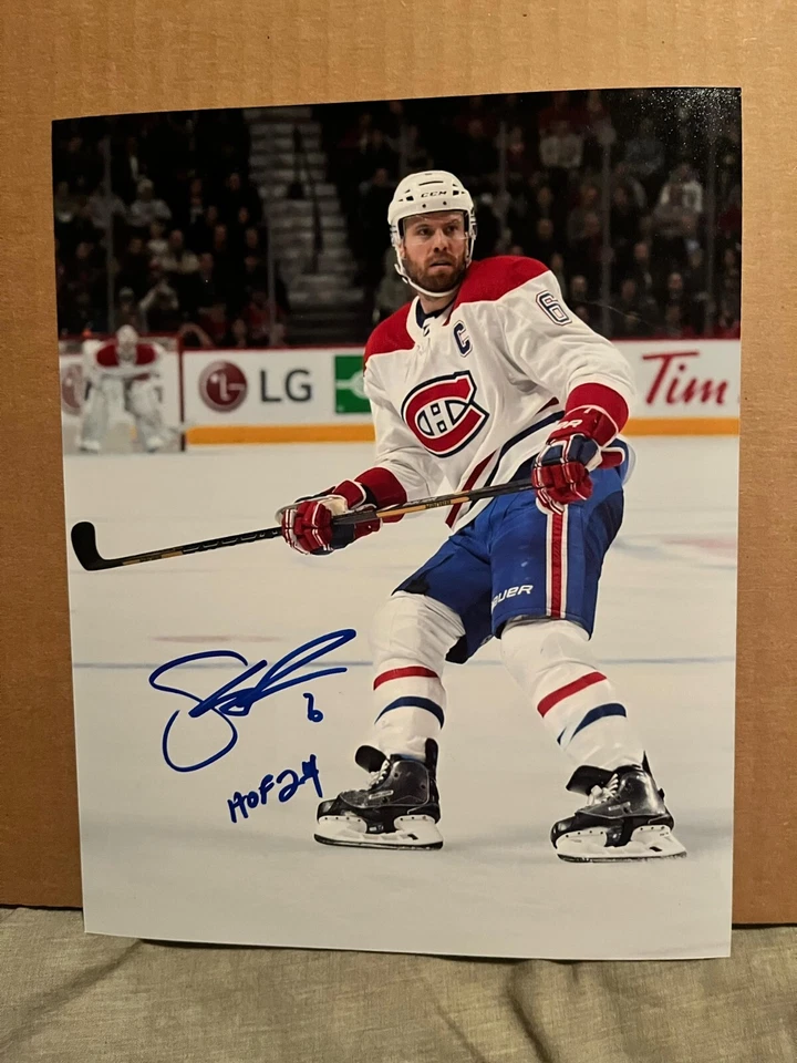 Фотография подписанная Ши Вебером из Montreal Canadiens 8x10 Зал хоккейной славы Зала славы 2024 - Изображение 1 из 1