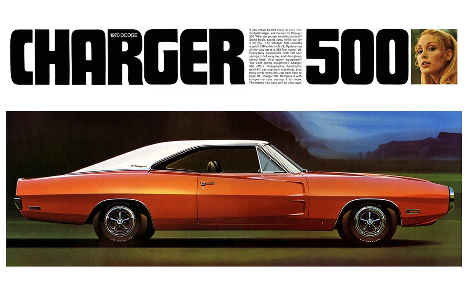 13x19 1970 DODGE CHARGER 500 PRINT AD MOPAR 383 440 426 HEMI SCAT PACK R/T SE   - Image 1 of 1