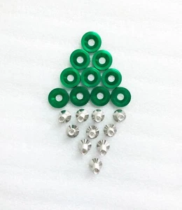 GREEN 10 Pcs M6 Aluminum Fender Bumper Washer Bolt Engine Bay Dress Up - Picture 1 of 1