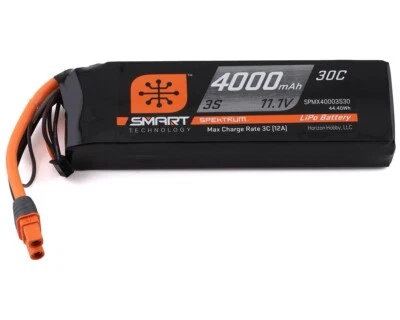 Spektrum RC 3S 11.1V 4000mAh Smart LiPo Battery Pack IC3 Connector SPMX40003S30 - Image 1 of 2