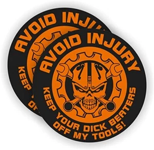 Avoid Injury ~ Keep Your Dk Beaters Off My Hard Hat Decal - Picture 1 of 1