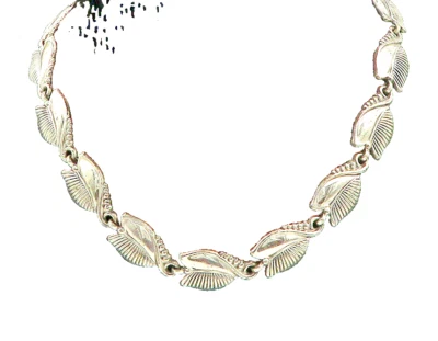 Collar Cadena DANECRAFT 925 Plata Vintage Brillante Floral Motivo Hoja NE3291 Foto 1 de 4