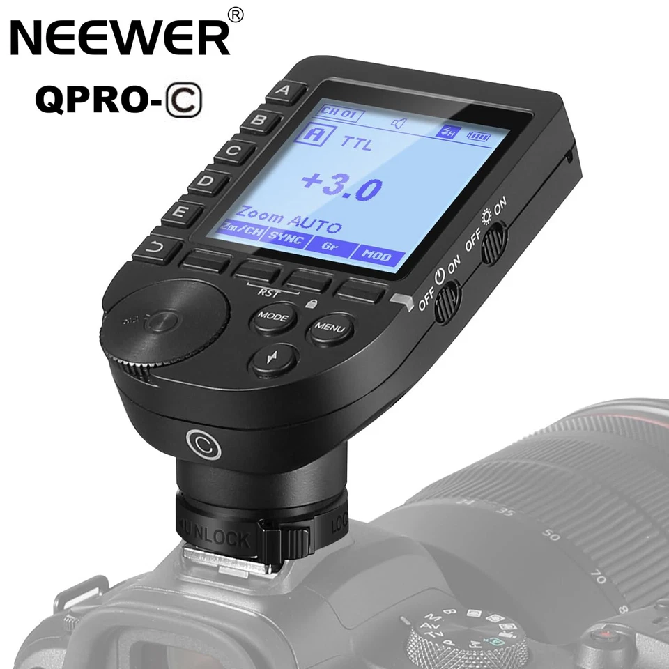 NEEWER QPRO-C QPROC TTL HSS Wireless Flash Trigger Transmitter for Canon Cameras - Image 1 of 4