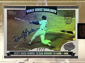 2021 TOPPS ARCHIVES 1978 World 🌍 Series DUSTY BAKER 1 of 1 AUTO WS - DB 🔥 🔥