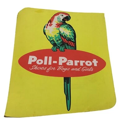 Cartel de exhibición publicitario vintage de zapatos Poll Parrot para niños y niñas Foto 1 de 3