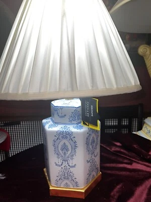 Safavieh BODIN TABLE LAMP Blue/White Six Sided  Lovely NWT - Image 1 of 4