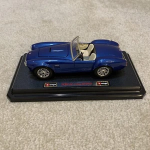 Ford AC Cobra 427 Burago 1965 diecast coche de juguete coleccionable azul azulado escala 1:24 - Imagen 1 de 18