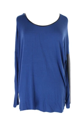 Kenneth Cole Reaction York Blue Pleather Trim Tunic M - Image 1 of 3