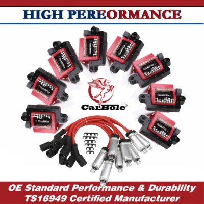 Ignition Coil Pack W/Spark Wires for Chevy Silverado GMC V8 UF271 C1208 12558693 - Image 1 of 4