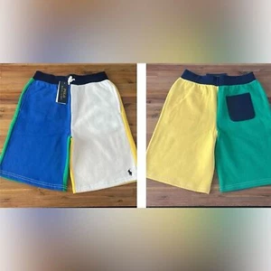 NWT Polo Ralph Lauren Boys Colorblock Sweat Shorts Size 18-20 - Picture 1 of 8