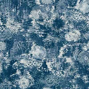 60 yards fabric of the roll, 100% Cotton, width 55",Print, Fezara | Indigo - Picture 1 of 3