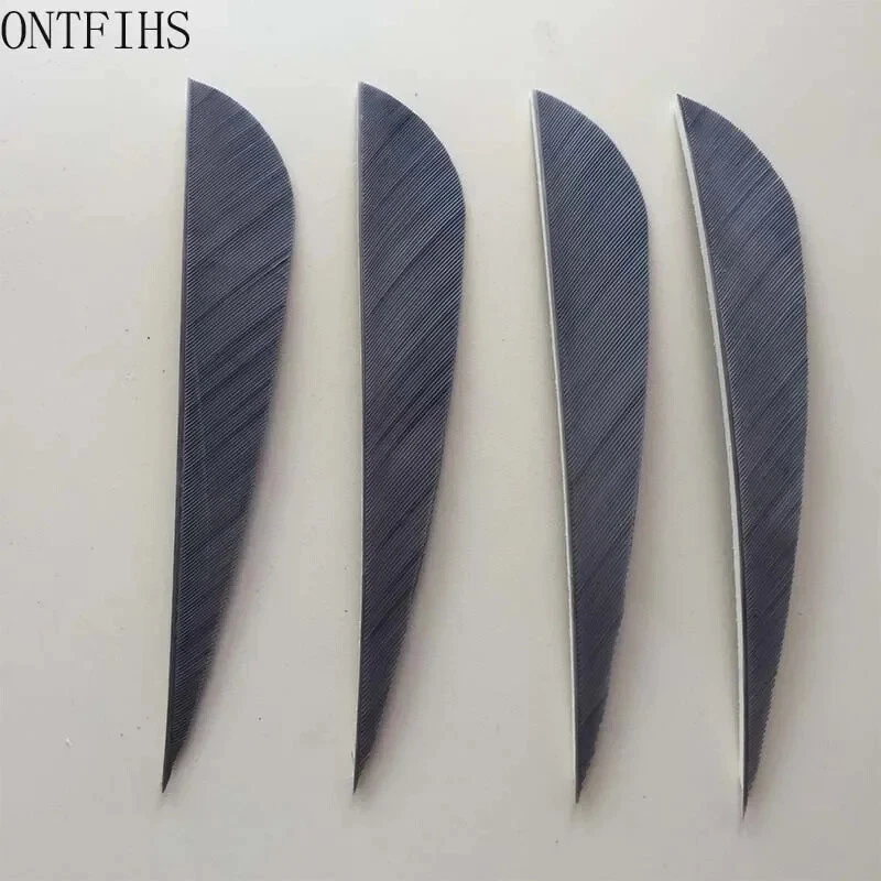 50PCS 4 Inch Parabolic Arrow Fletching Feathers Fletches RW LW - Image 1 of 4