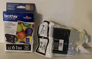 2 Genuine Brother LC61 Black Ink Cartridges 1 NIB 2020/1 Sealed Open Box - Picture 1 of 7