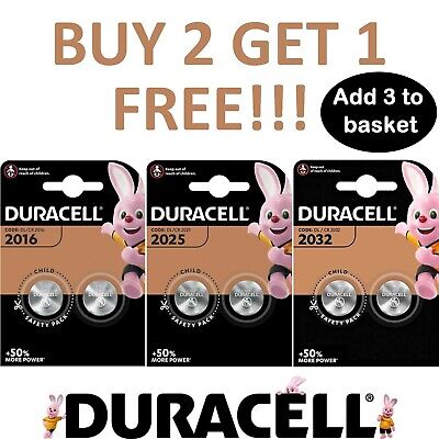 Duracell 2 X CR2016, CR2025, CR2032 Battery 3V Lithium Coin Cell Toys Car Keyfob • 2.58£