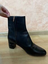 Salvatore Ferragamo Black Boots Leather Authentic Italian Shoes