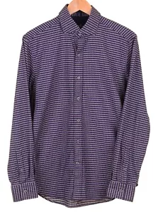 Robert Graham Modern Americana Blue Cotton Stretch Houndstooth Casual Shirt L - Picture 1 of 7
