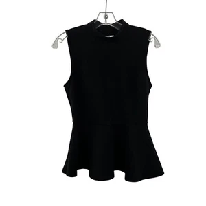 Forever 21 Women's Peplum Top Open Back Sleeveless Black Size Medium - Picture 1 of 9