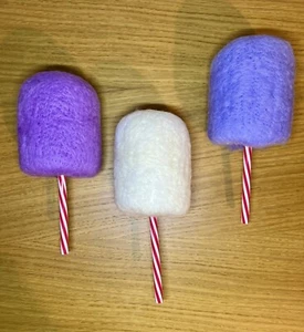 Set of 3 Christmas Tree Candy Floss / Cotten Candy Tree Decorations - Brand New - Picture 1 of 5