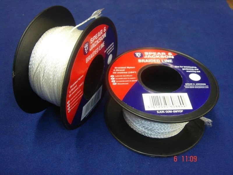 SPEAR AND JACKSON Spear & Jackson White Braided Nylon Bricklayers Line 2 x 50 Metre Spools UK50M8W