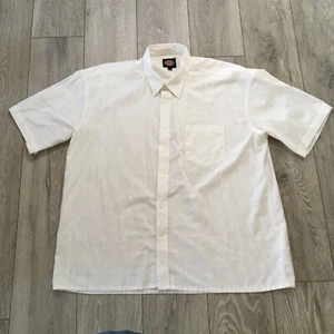 Dickies Shirt Womens 18 White Cottom Cotton Button Up Relaxed Oversized Fit - Picture 1 of 8
