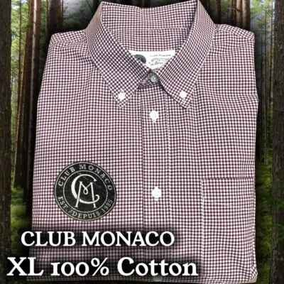 Camisa Club Monaco Para Hombre Calce Clásico Manga Larga Abotonada Cuadros Talla XL Foto 1 de 4