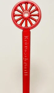 Vintage REDCOACH GRILL Red Acrylic Wagon Wheel Swizzle Stir Stick Rare! - Picture 1 of 3
