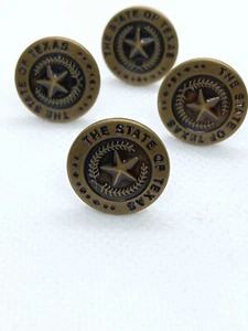 Button Pins for Jeans Pants, 4 Set State of Texas Star, No Sew and No Tools - Picture 1 of 4