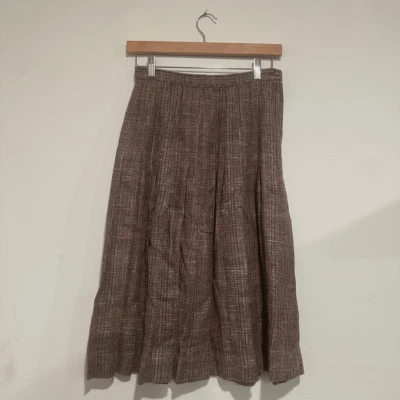 Country Shop Marshall Fields Lana Seda Plisada Midi Falda Tartán Cuadros Talla 8 Foto 1 de 4