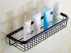 450mm Negro Latón Baño Sundries Soporte Jabón Champú Ducha Cesta Estante 8ba064 - Imagen 1 de 5